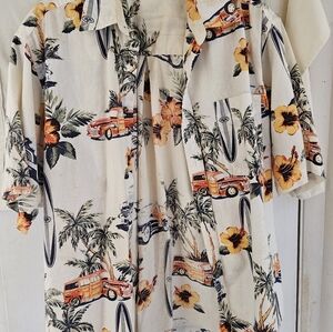 PURITAN Brand  Men's Floral and Car Print Cotton Medium  Shirt